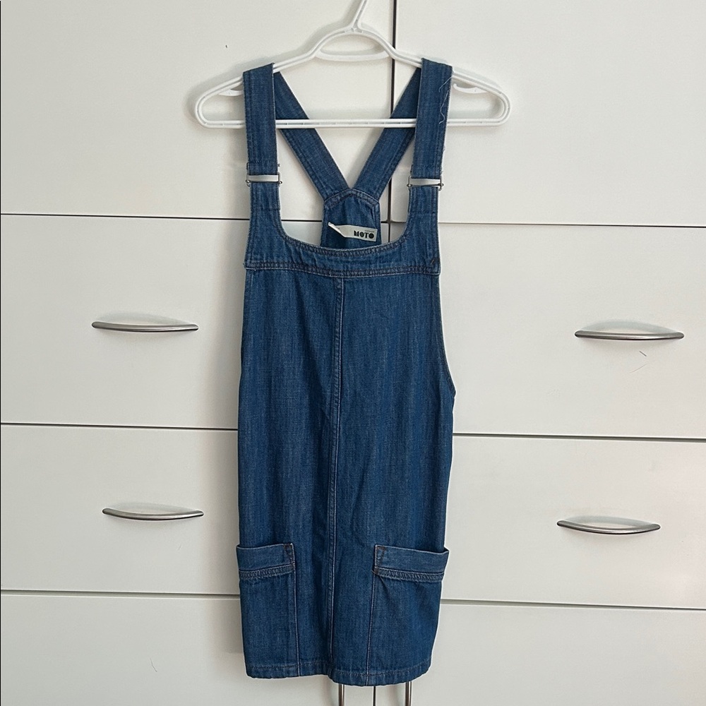Topshop Moto Classic Blue Denim Overall Dress